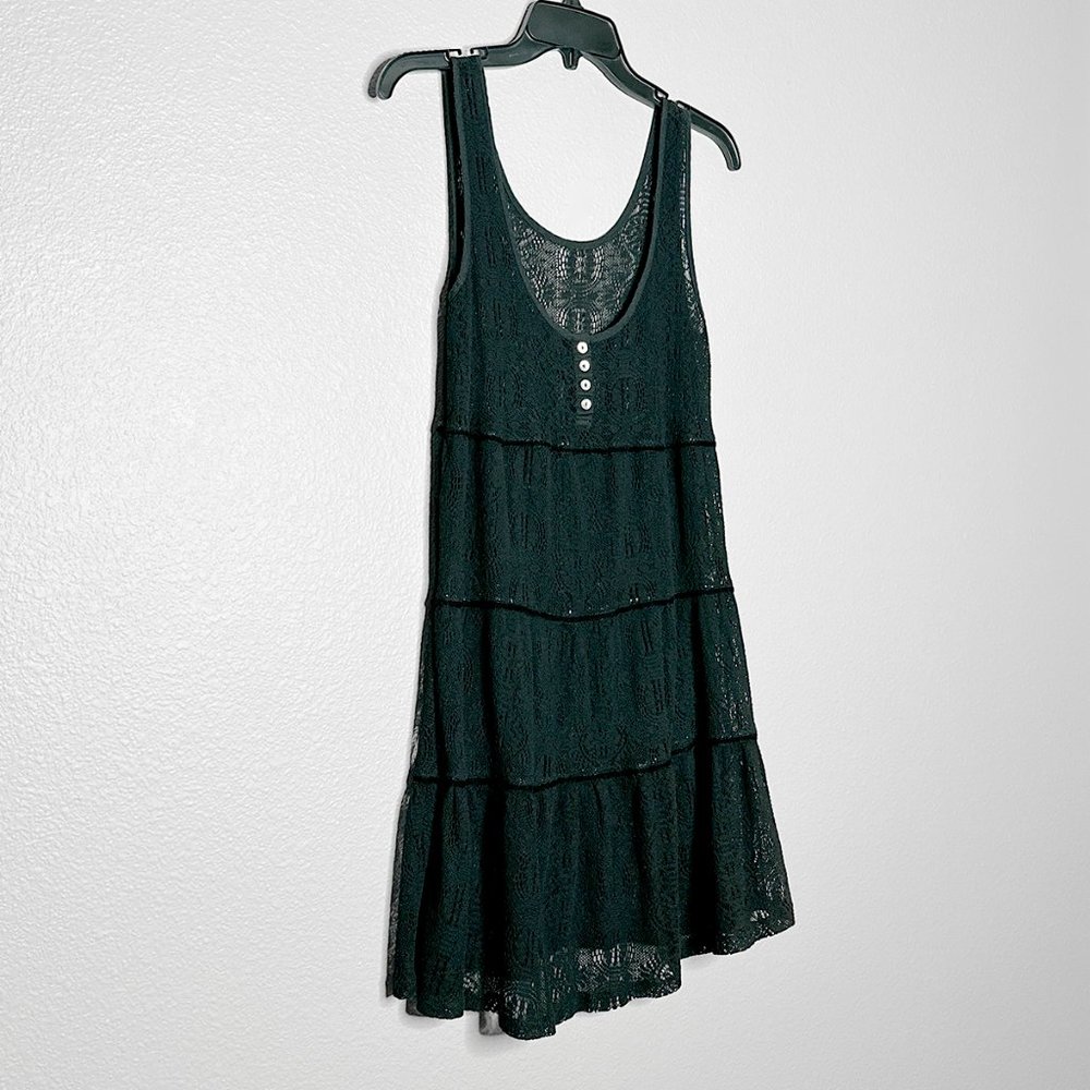 No Label-Sheer Crochet Black‎ Sleeveless Dress Size Medium